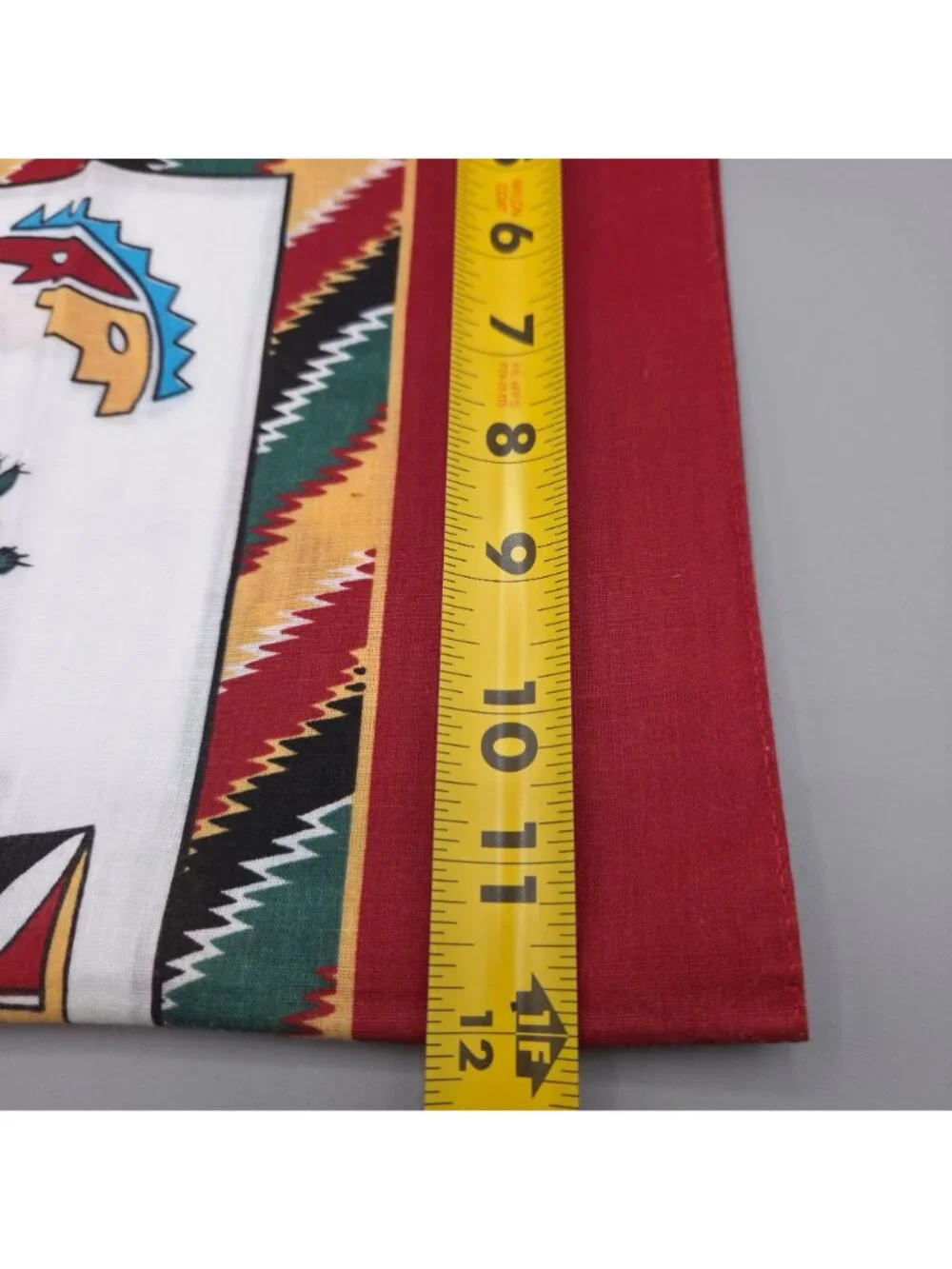 Southwestern Bandana Thunderbird Cactus Cotton Polyester Red USA 24 Inch Square
